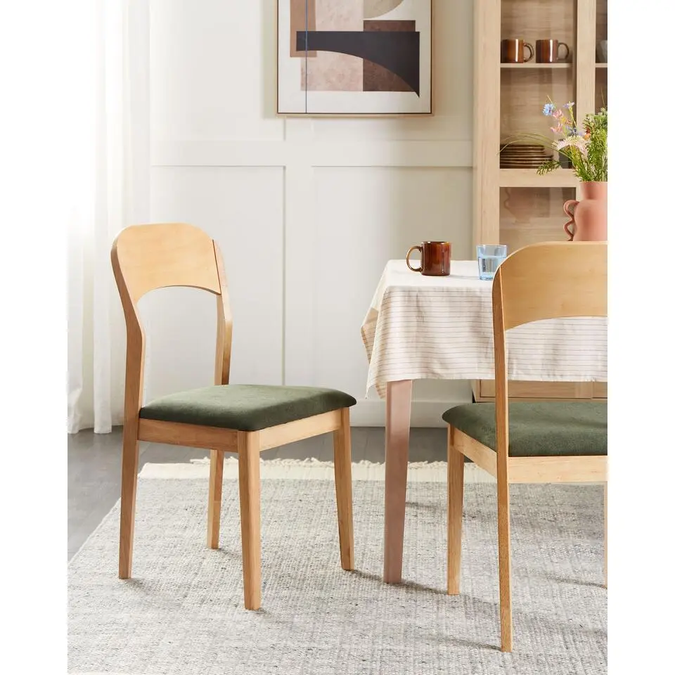 ALVIN - Eetkamerstoel set van 2 - Donkergroen - Hout