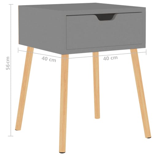 NNEVL Bedside Cabinets 2 pcs Grey 40x40x56 cm Chipboard