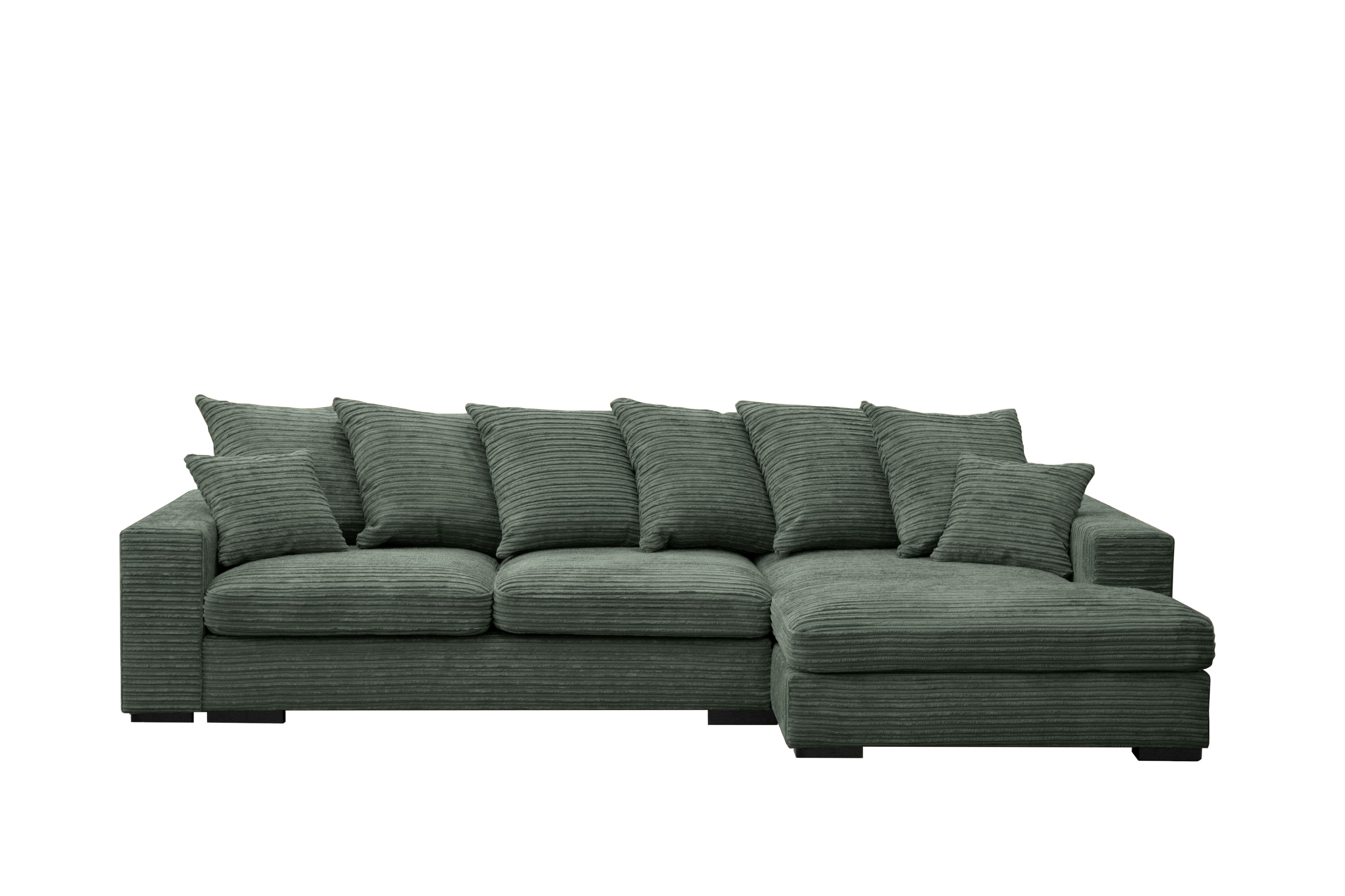 Sofa w kształcie L GABON, tkanina Zoom, Zielony Prawostronny