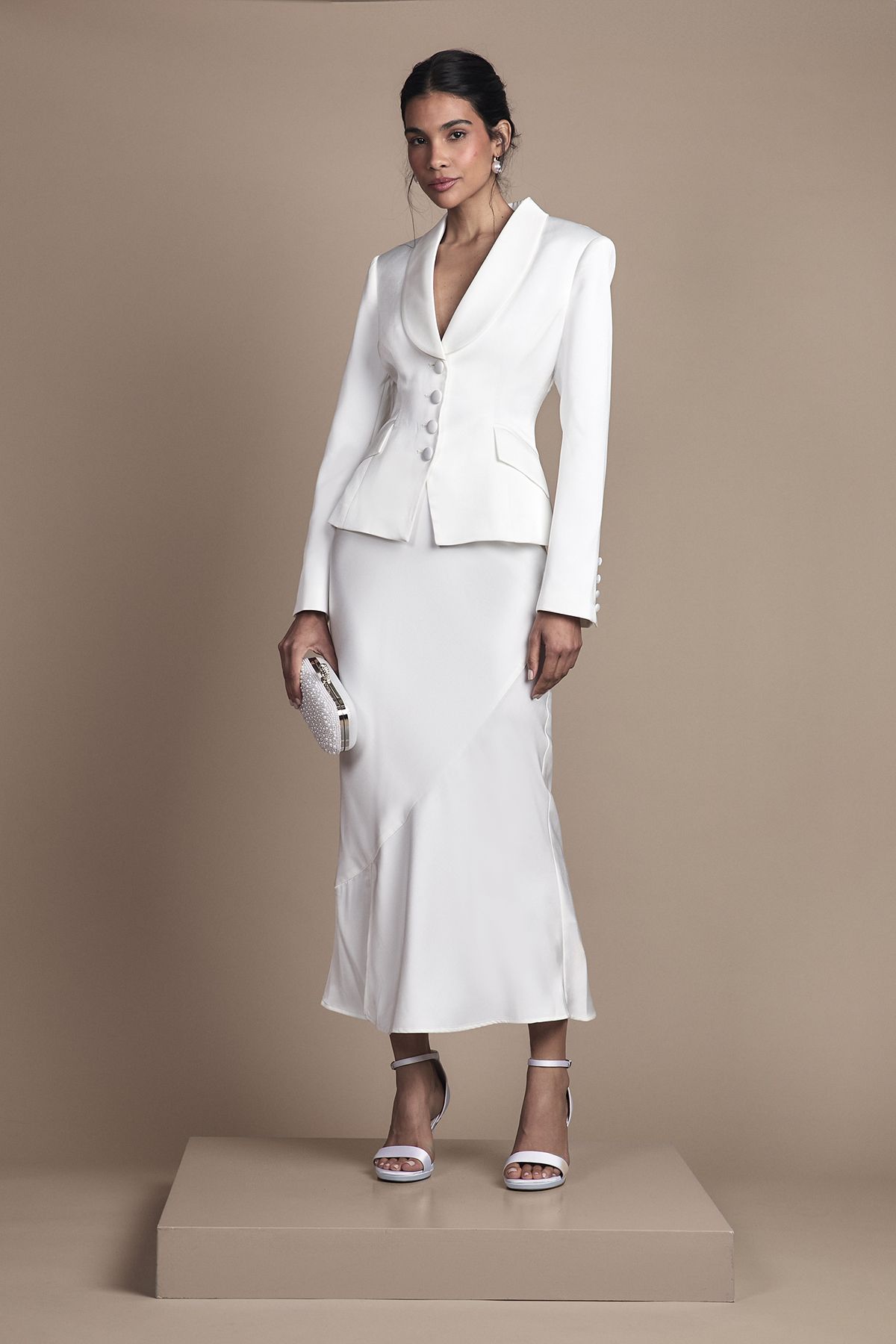 Coast Bridal Waisted Jacket With Satin Lapel