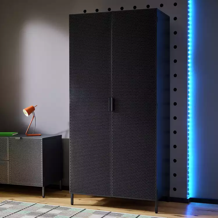 Habitat Landan 2 Door Wardrobe - Anthracite