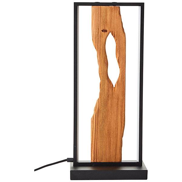 CHAUMONT Lampe à poser noir/boisaluminium/métal/bois -LED intégrée 10W - ampoule incluse