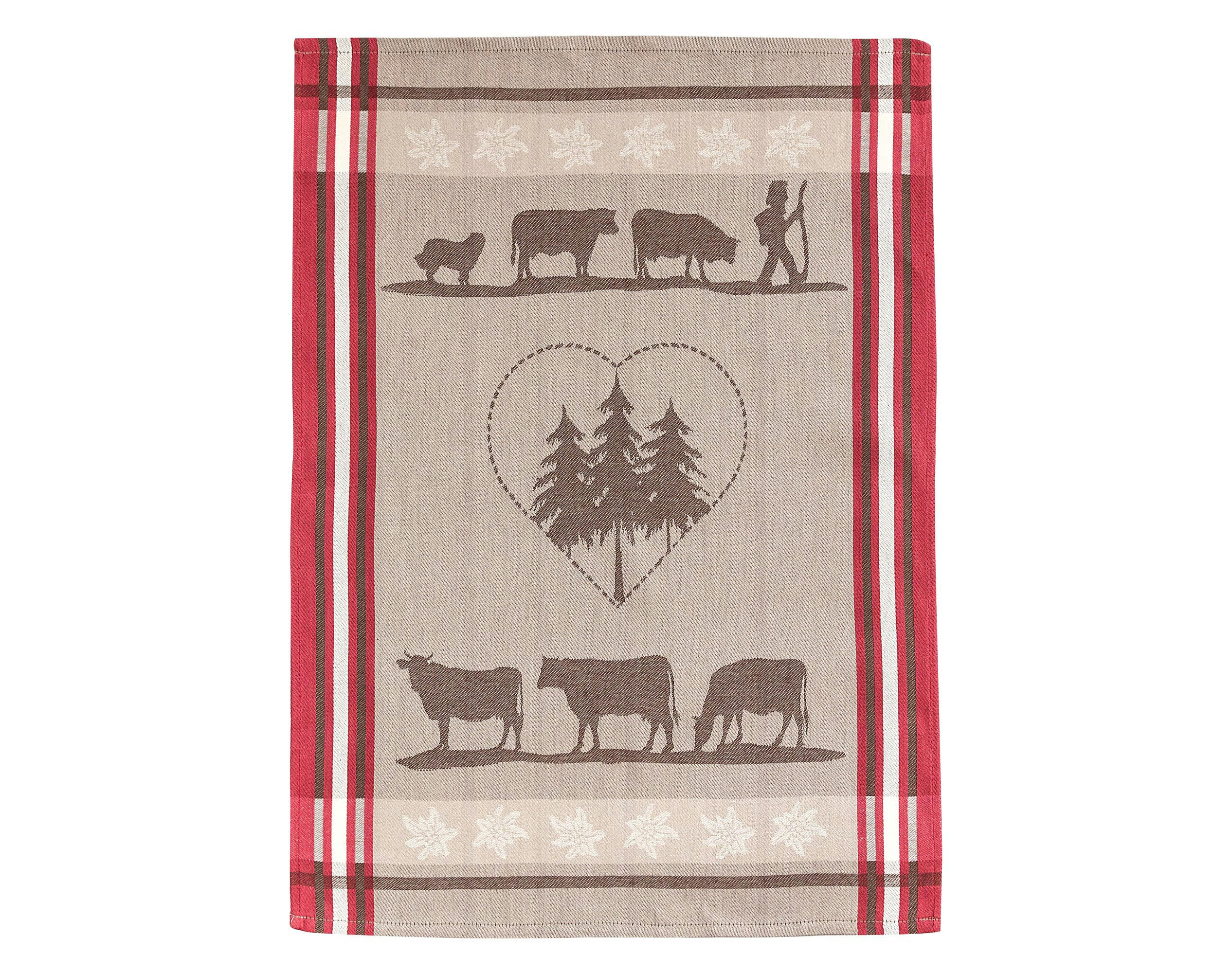 ALPAGE - Lot de 6 torchons gris en coton 50x70