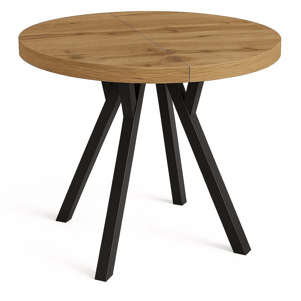Stół rozsuwany okrągły 120/170cm blat 3,6cm Dąb Craft