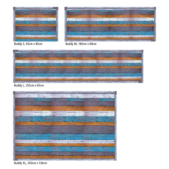 Vinyl Teppich »Morice«, BxL:255 cm x 65 cm, blau|weiß|orange