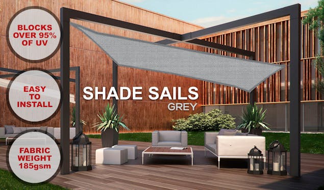 NNEDPE Wallaroo Rectangular Shade Sail 3m x 5m -Grey