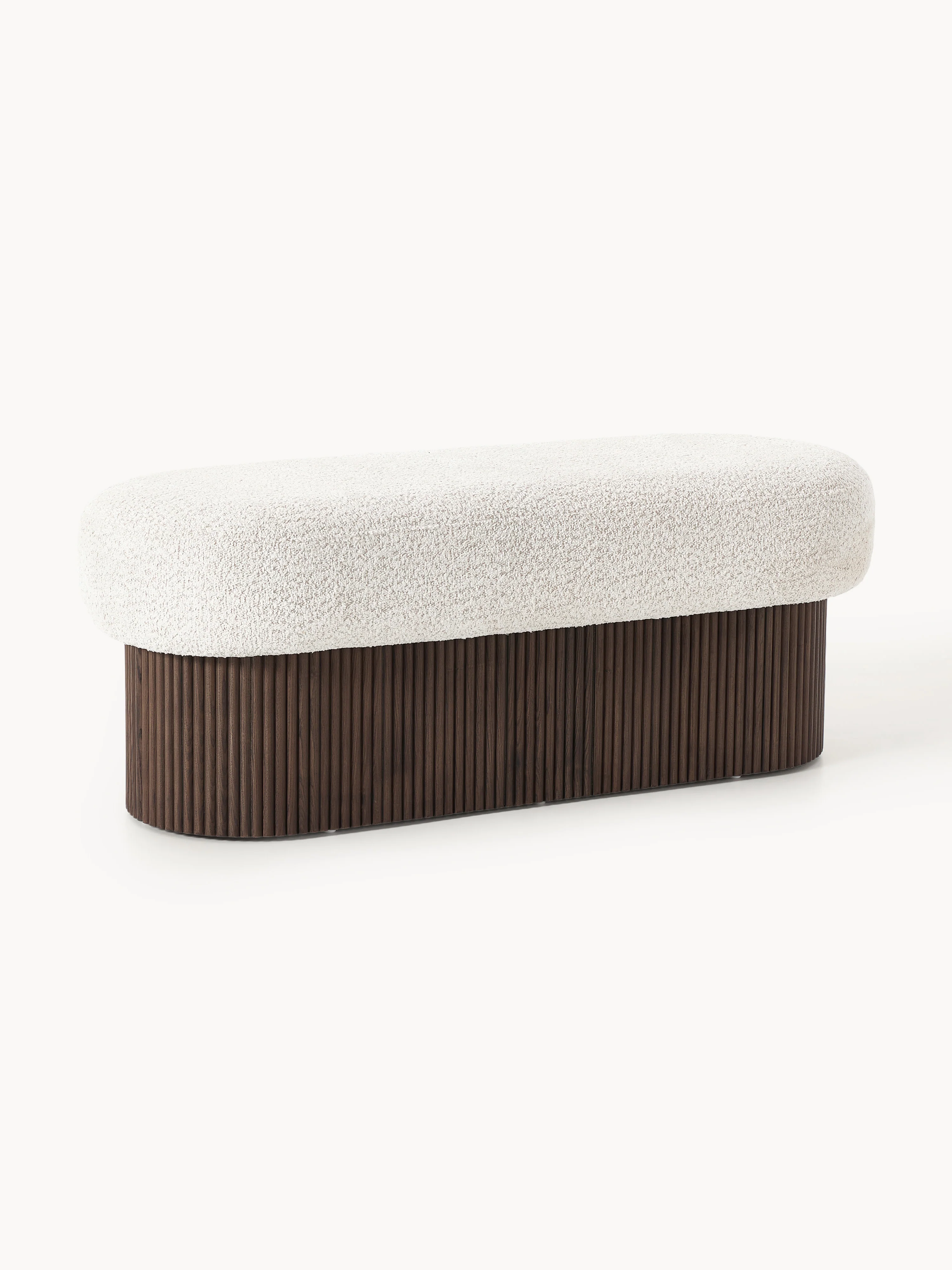 Polsterbank Nala mit Stauraum aus Teddy-Bouclé