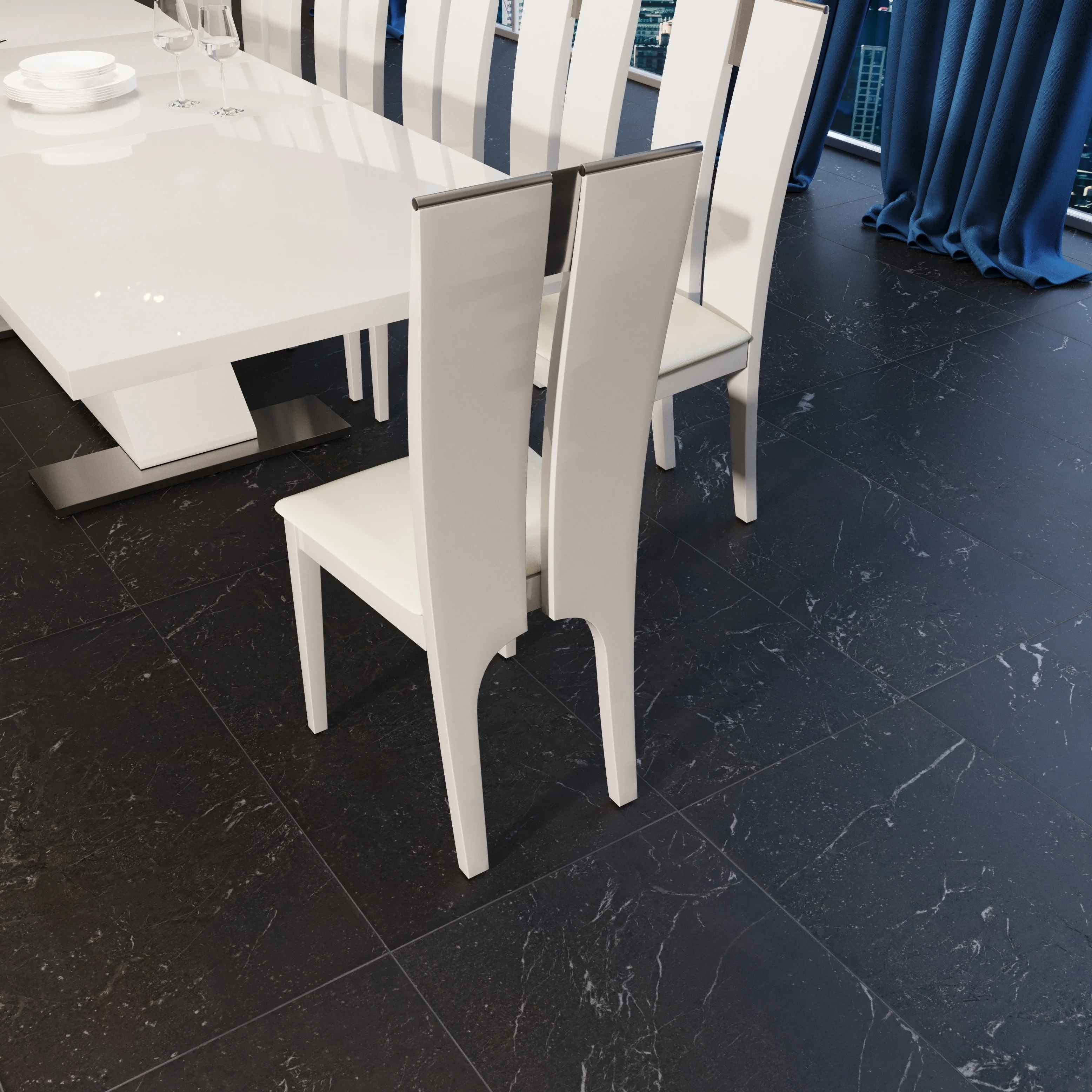 Modrest Maxi White Gloss Chair (Set of 2)