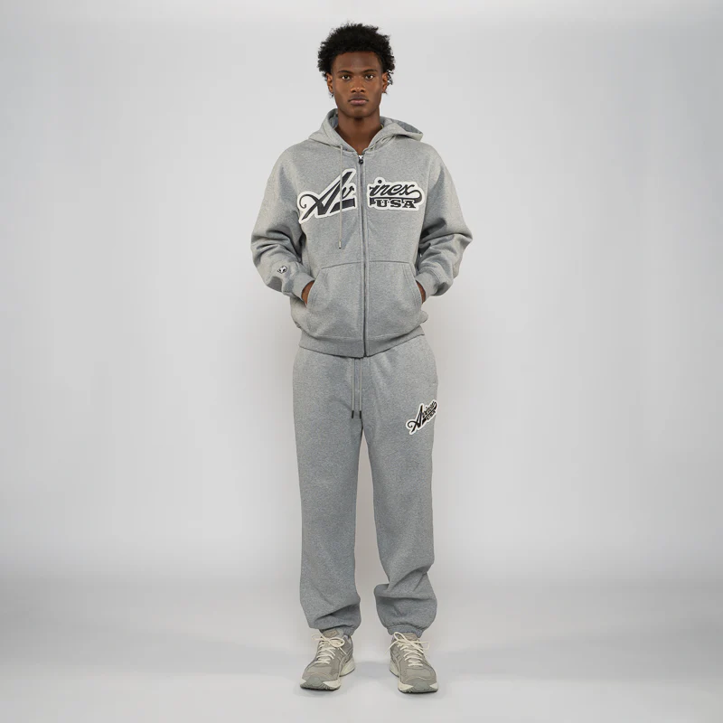 Avirex Script Jogger - Heather Grey