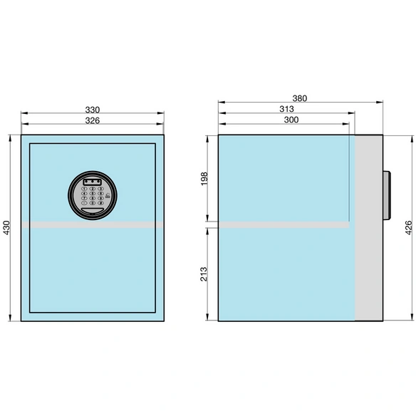 Tresor, (BxHxT): 330 x 430 x 380 cm