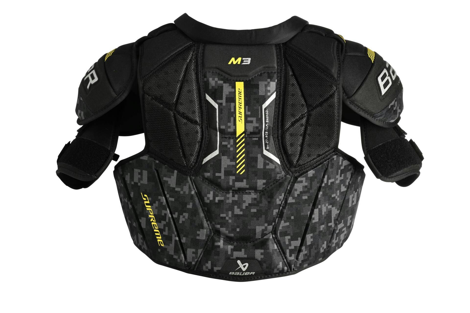 Bauer Supreme M3 Hockey Shoulder Pads, Intermediate, Black/Yellow, Assorted Sizes