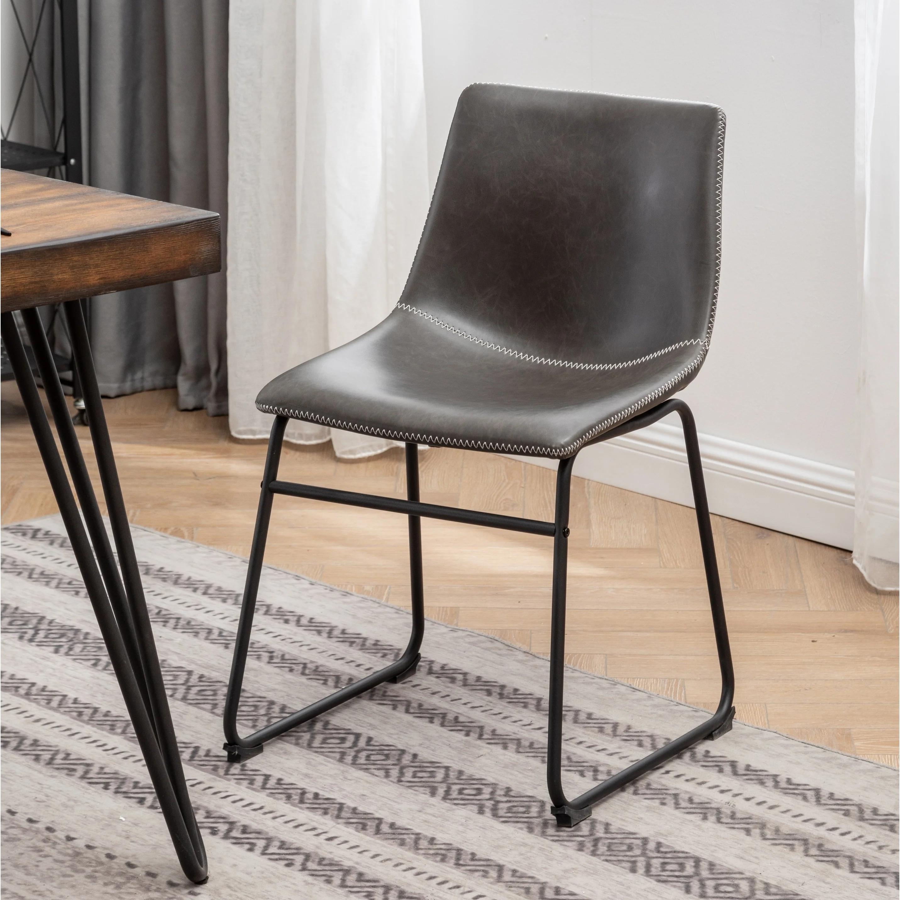 Roundhill Furniture Aryven Industrial 7-Piece Dining Set