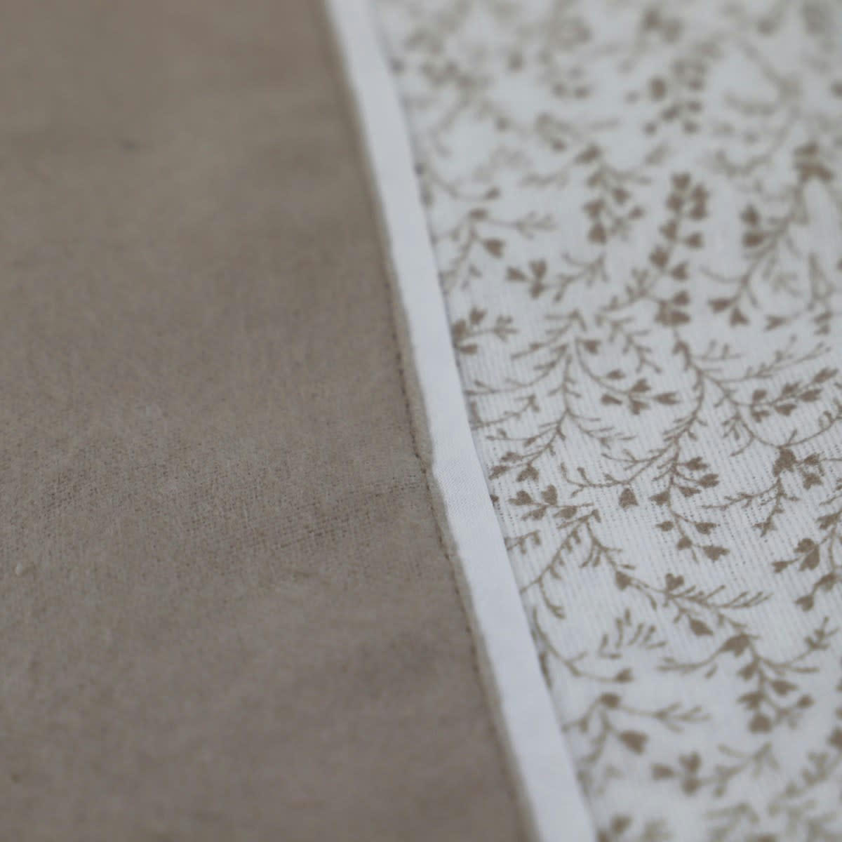 TULIPA - Parure flanelle en coton beige 220x240 cm