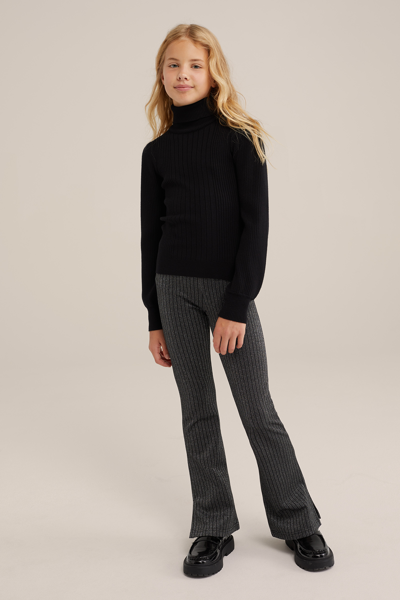 Meisjes flared legging met gilttergaren