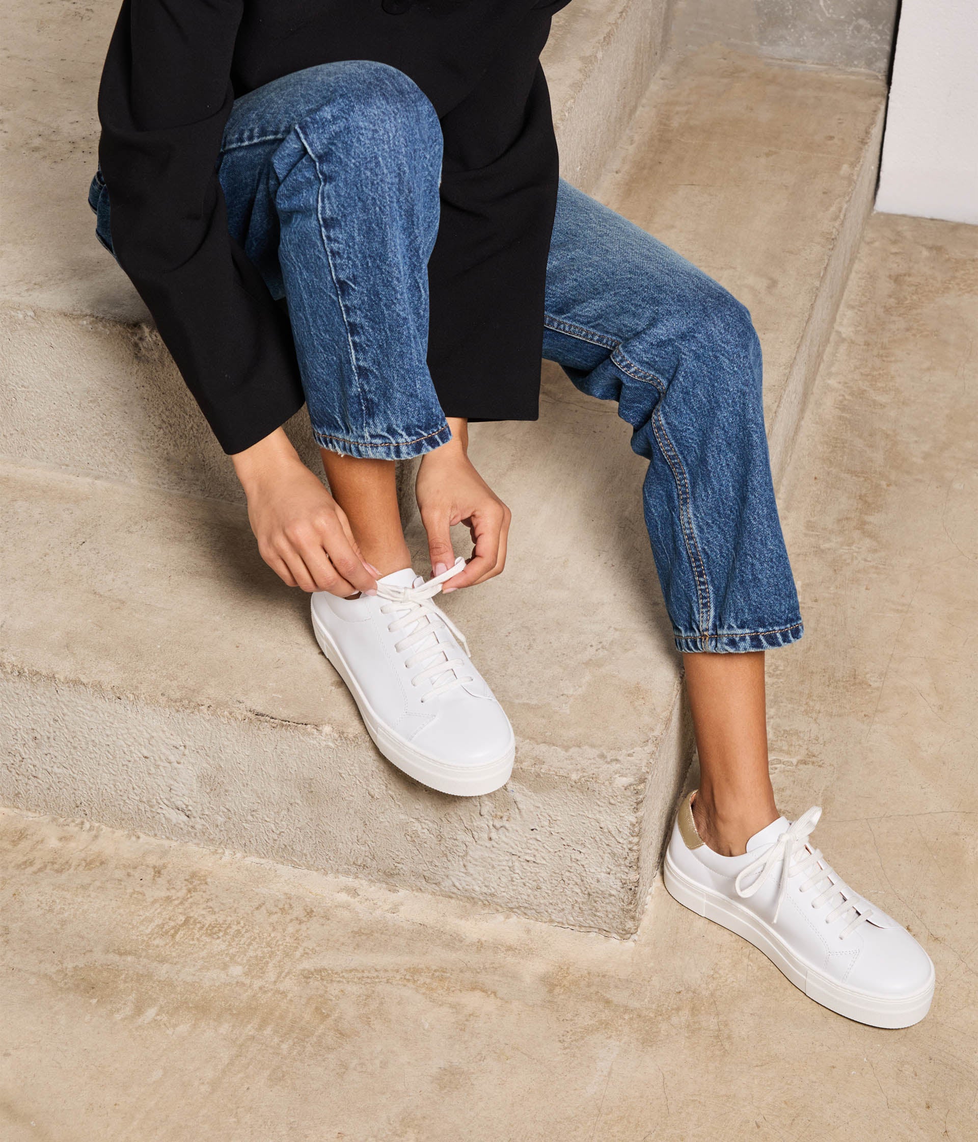 Baskets blanches cuir Annael