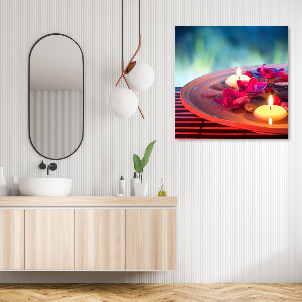 Feeby Obraz, Pływające kwiaty i kamienie zen 30x30
