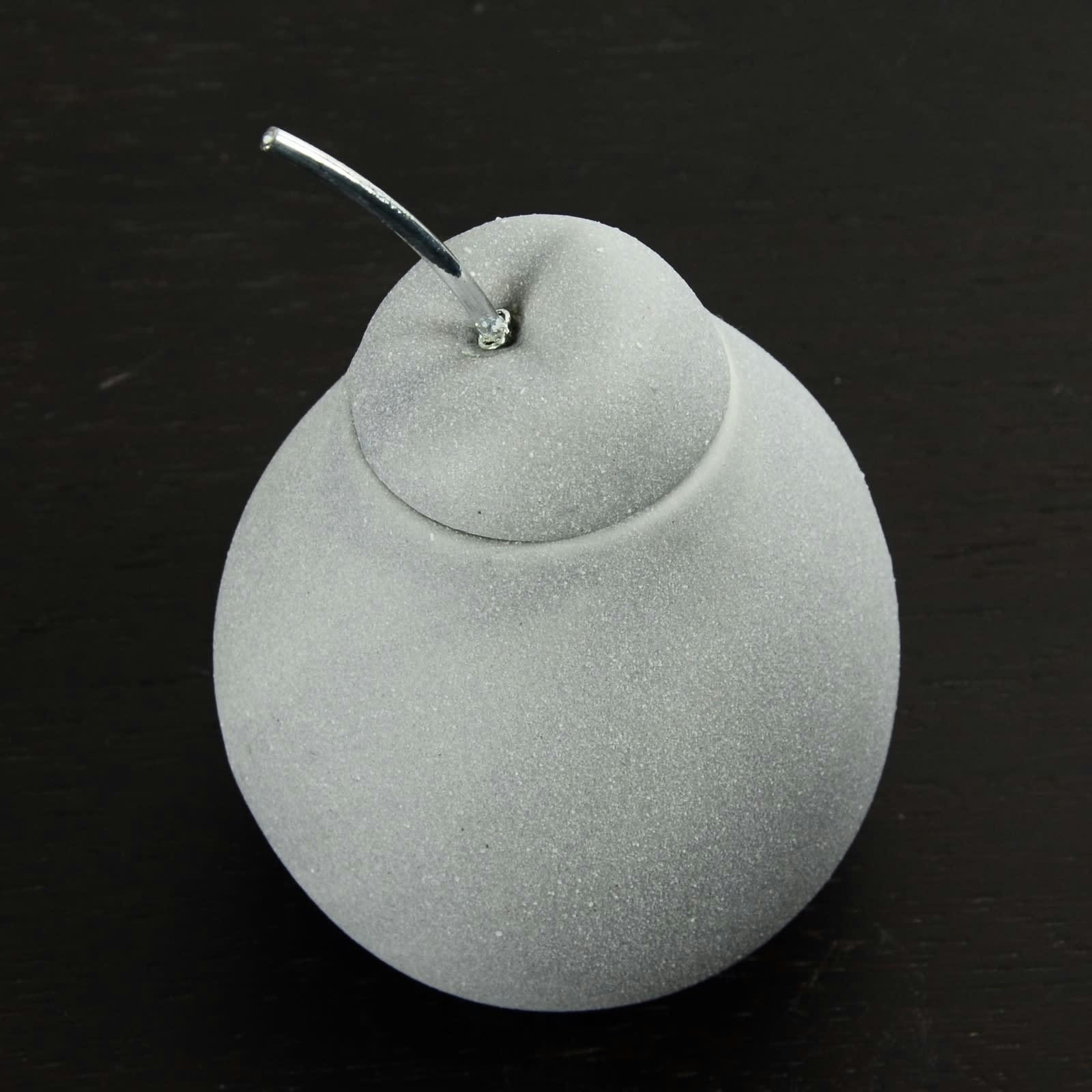 BELLE HELENE - Brûle-parfum Forme Poire en Ciment Gris Mat - H 12 (hors tige)