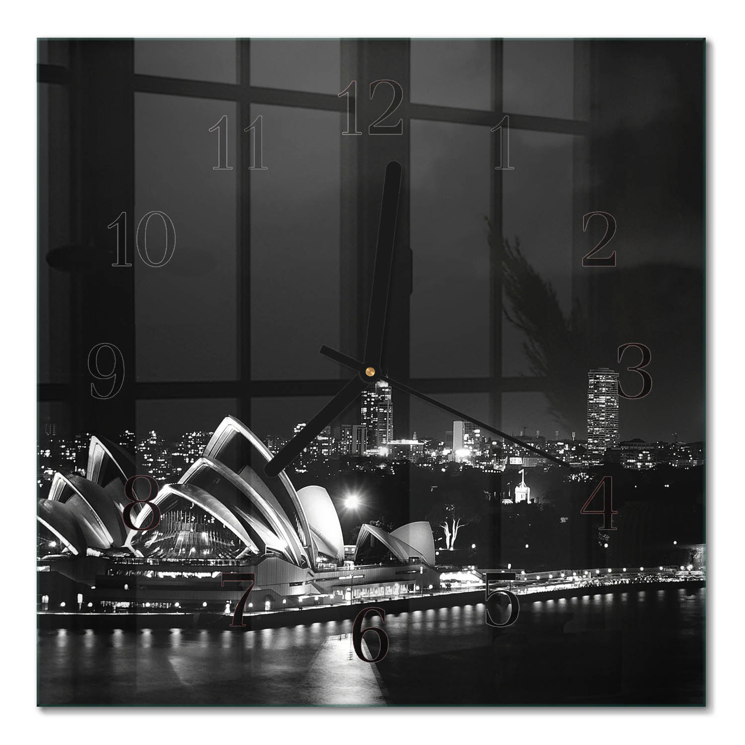 Zegar foto 30x30 Horyzont Sydney cichy mechanizm salon