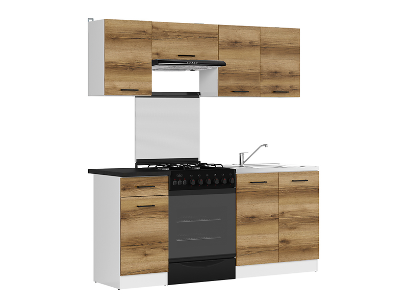 Komplet kuchenny Junona Line 180 cm dąb delano jasny z blatem
