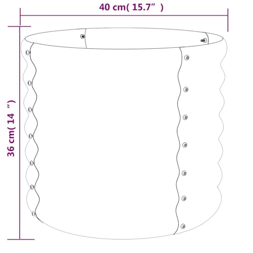 NNEVL Garden Planter Powder-coated Steel 40x40x36 cm Grey