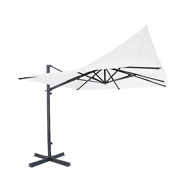 Parasol déporté Belveo écru l.3 x L.3 m
