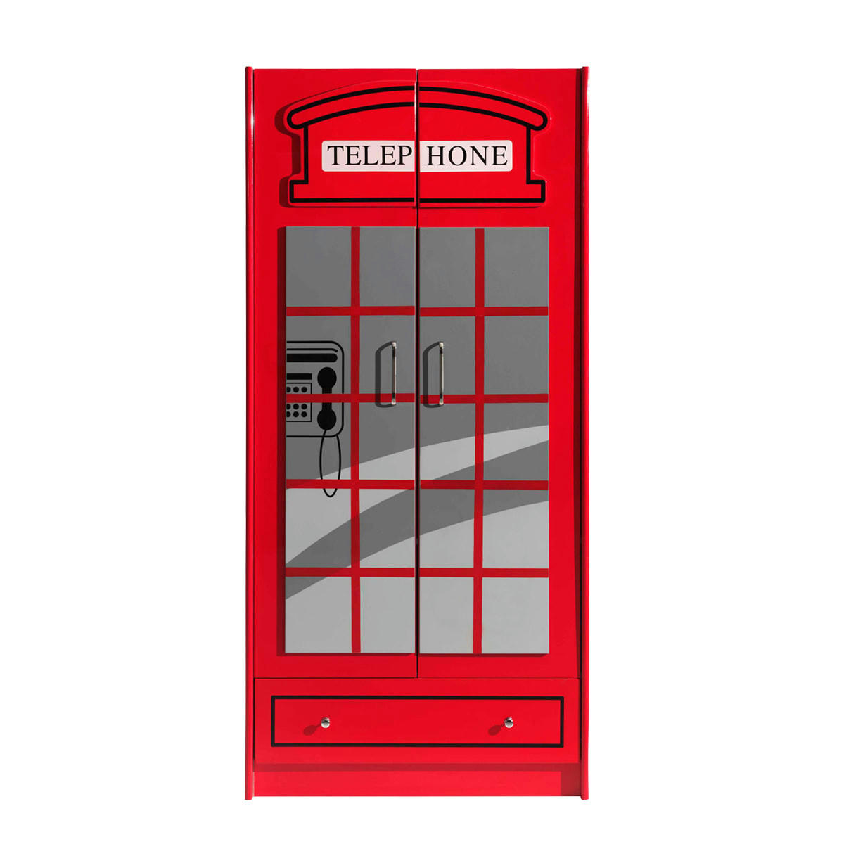 CAR - Armoire 2 portes london rouge