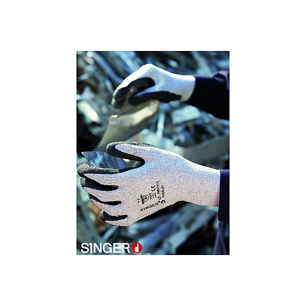 Gant Anti Coupure SINGER Tricot enduit latex latex taille 10 protection niveau 5 dos aere