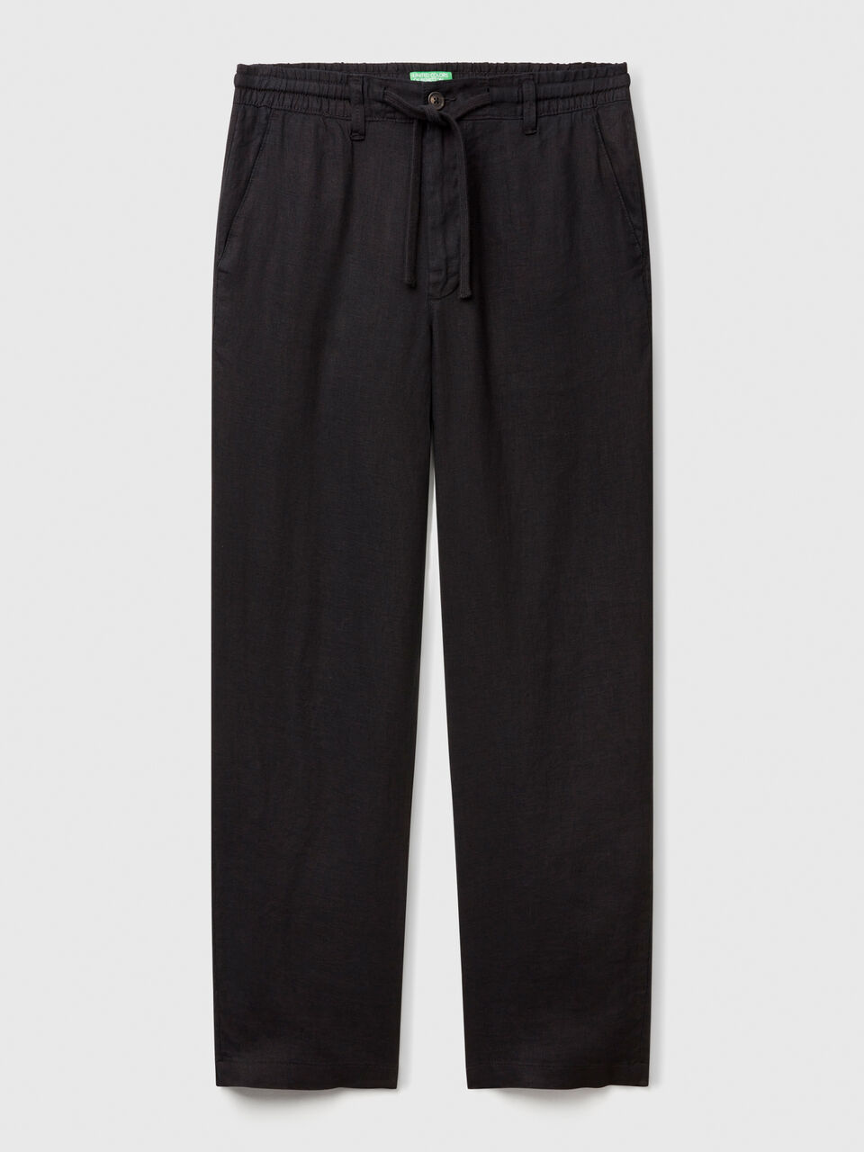 Trousers in pure linen with drawstring
