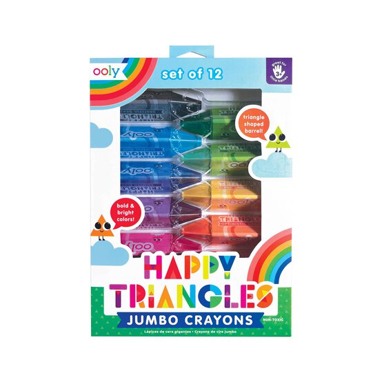 Happy Triangles Jumbo Crayons 12 Pack