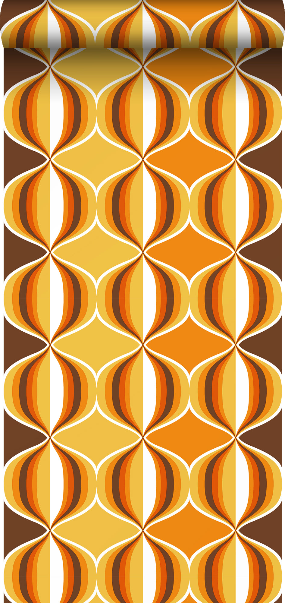 Sanders & Sanders behang retro ornamenten geel, bruin en oranje - 53 cm x 10.05 m - 935269