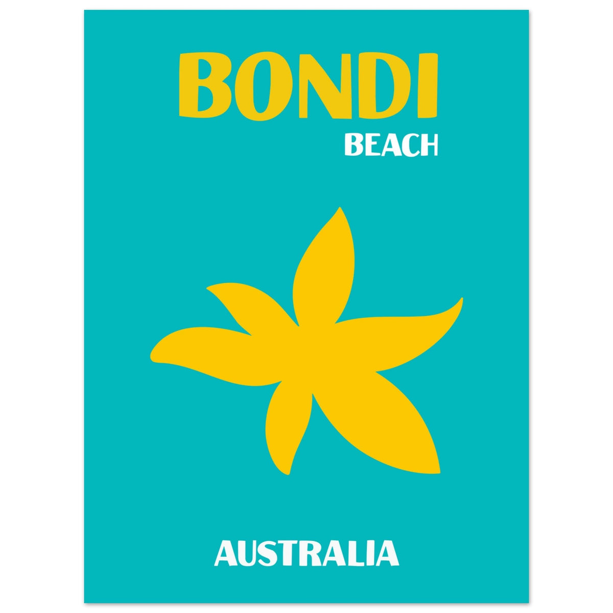 Artfulprints Poster Australië - Bondi Beach  - 30x40 cm - Turquoise