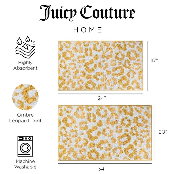 Juicy Couture Ombre Leopard Bath Mat with TPR Backing
