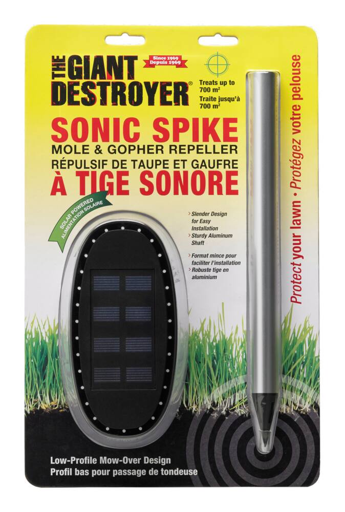 Giant Destroyer Sonic Spike Solar Powered Mole & Gopher Repeller