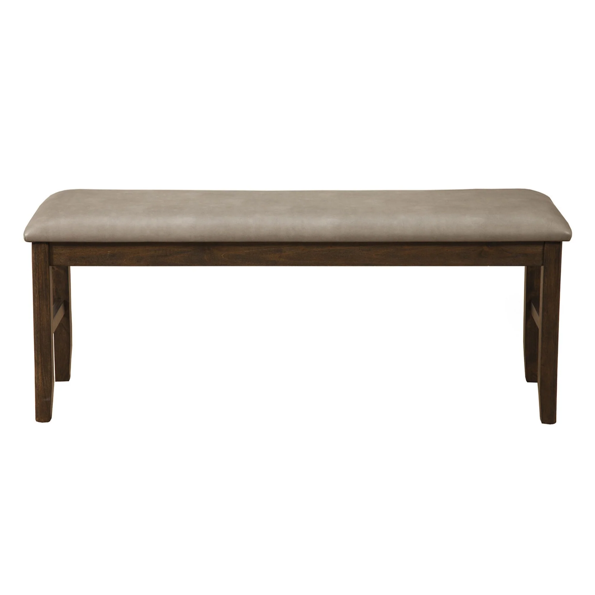 Wood Dining Bench 49 Inch Upholstered Faux Leather - 48.5” x 14” x 19”