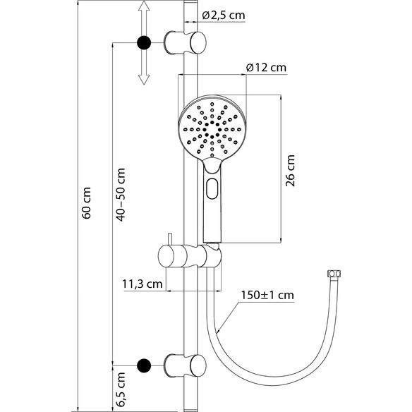 Brause-Set »Gilosa«, Höhe: 74,6 cm, chromfarben