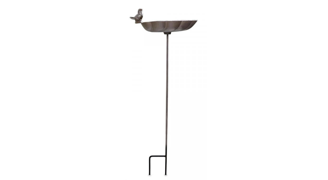 - Abreuvoir Oiseau sur Pied Fonte Marron 29x26x81cm