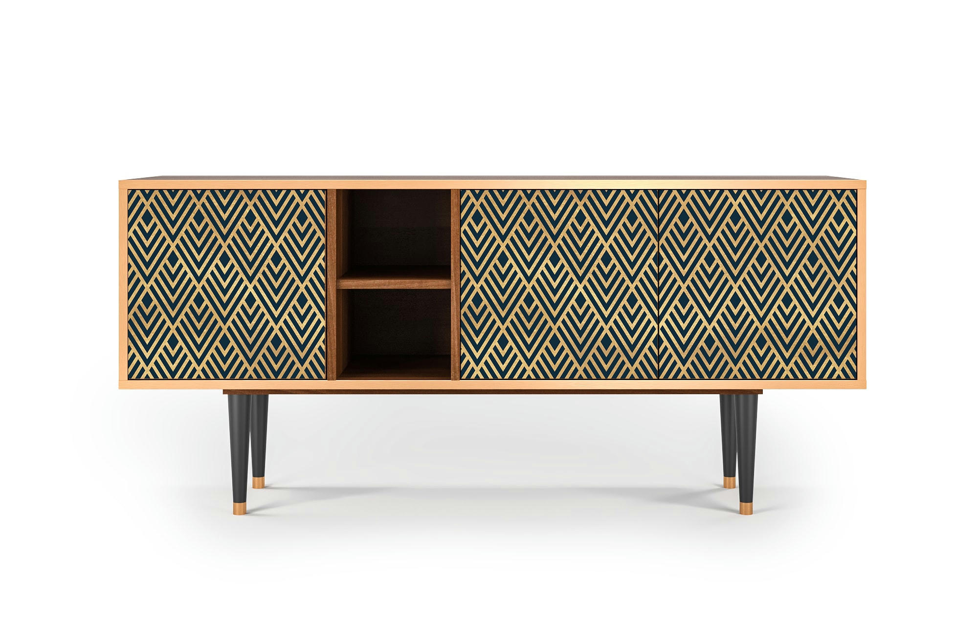 EGYPT TRIANGLES - Meuble TV  bleu 3 tiroirs L 150 cm