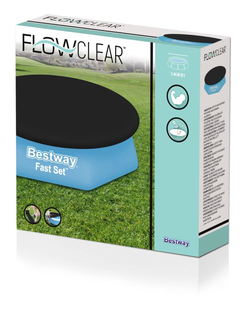 Bestway Flowclear™ Fast Set  Debris Pool Cover, Black, 8-ft