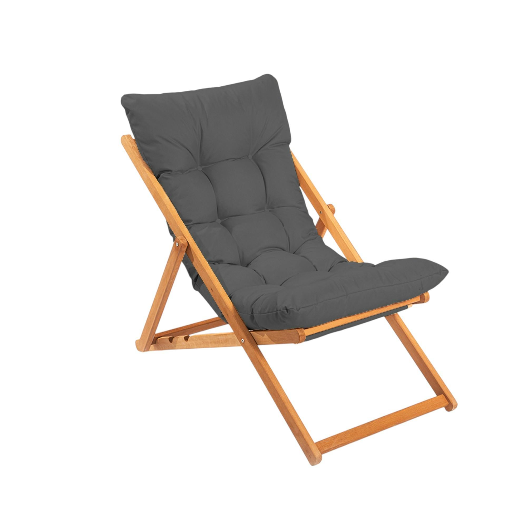 Chilienne grise confort - pliante, inclinable SORA