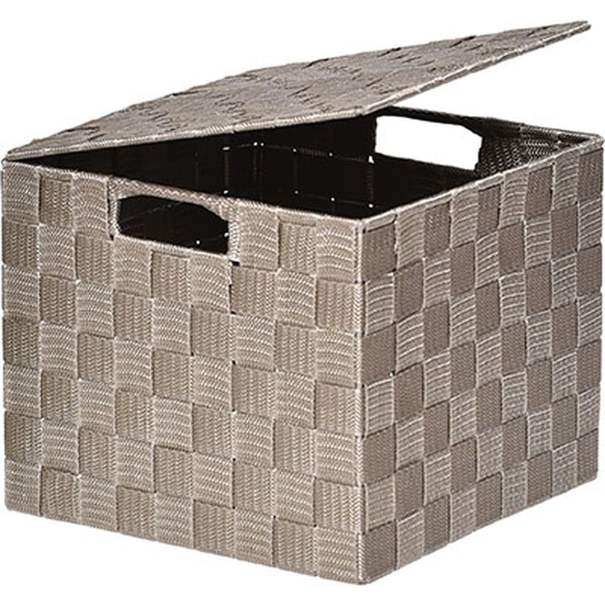 Cesto WC Taupe Com Tampa 24x24cm
