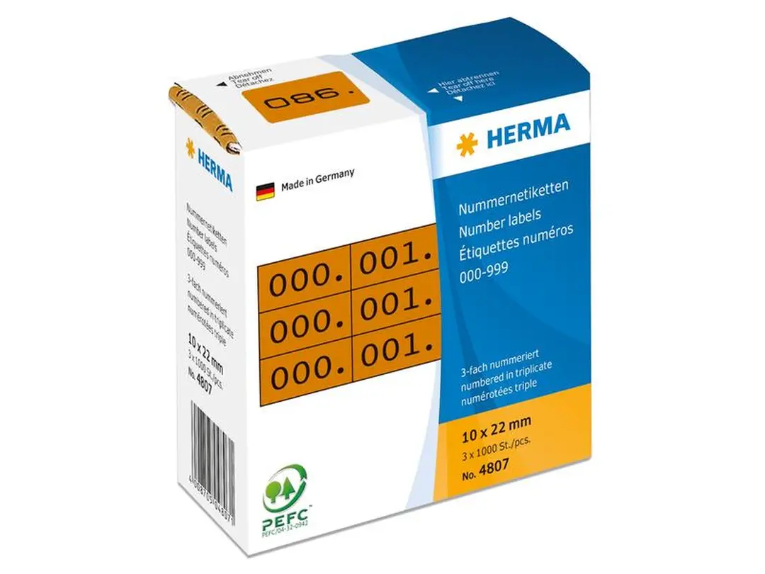 Etiketten Nummer-Etiketten 4807