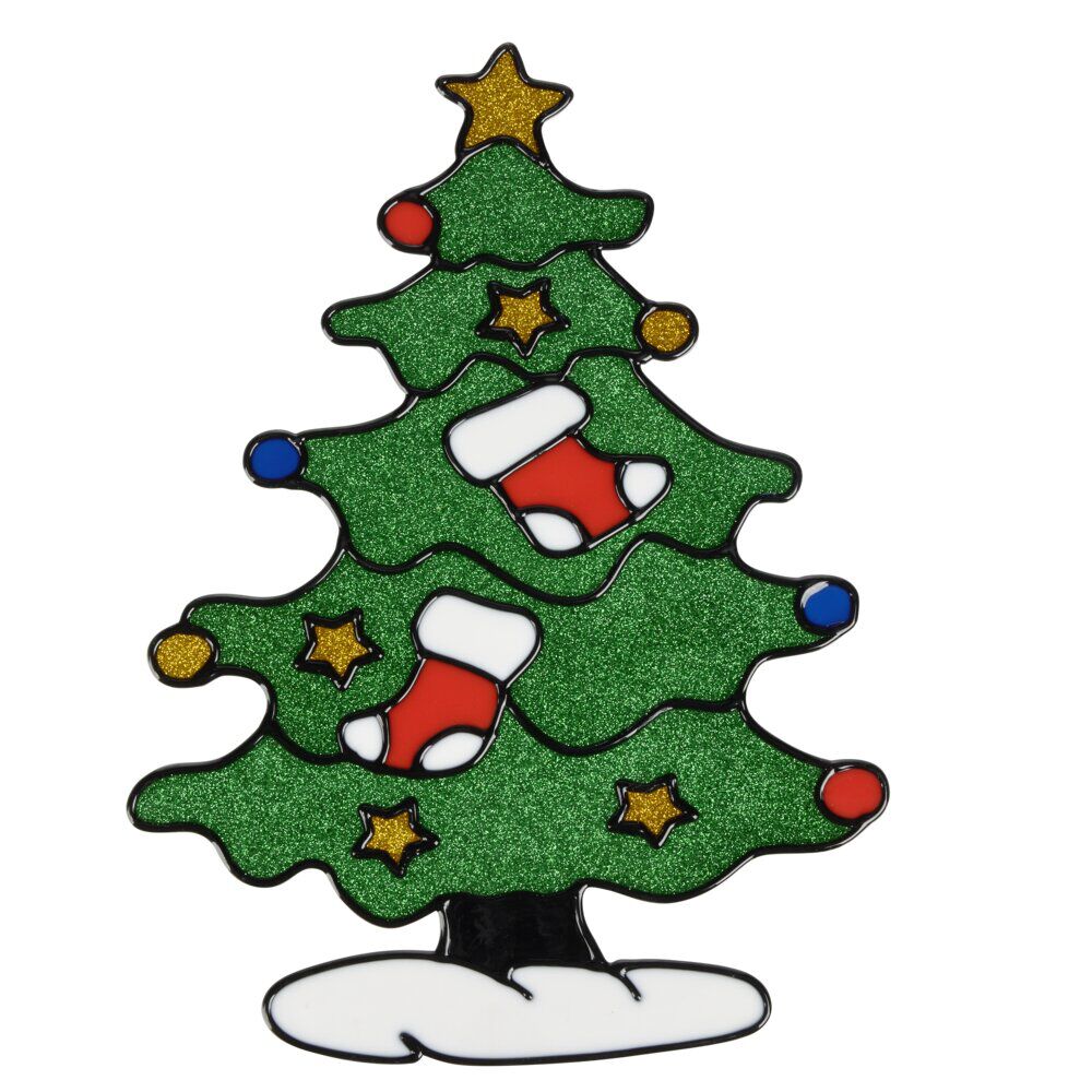 Décoration de fenêtre électrostatique motifs de No&euml;l rétro (2 modèles)