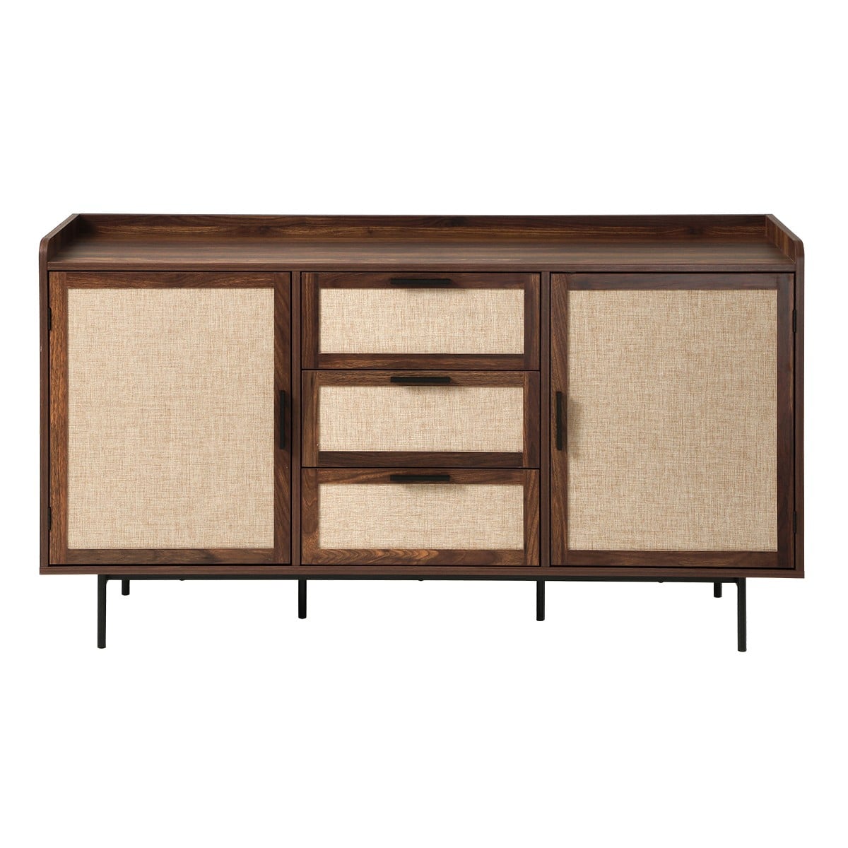 Calicosy - Dressoir JETSON - Walnootlook & stof 140x39,5x79 cm