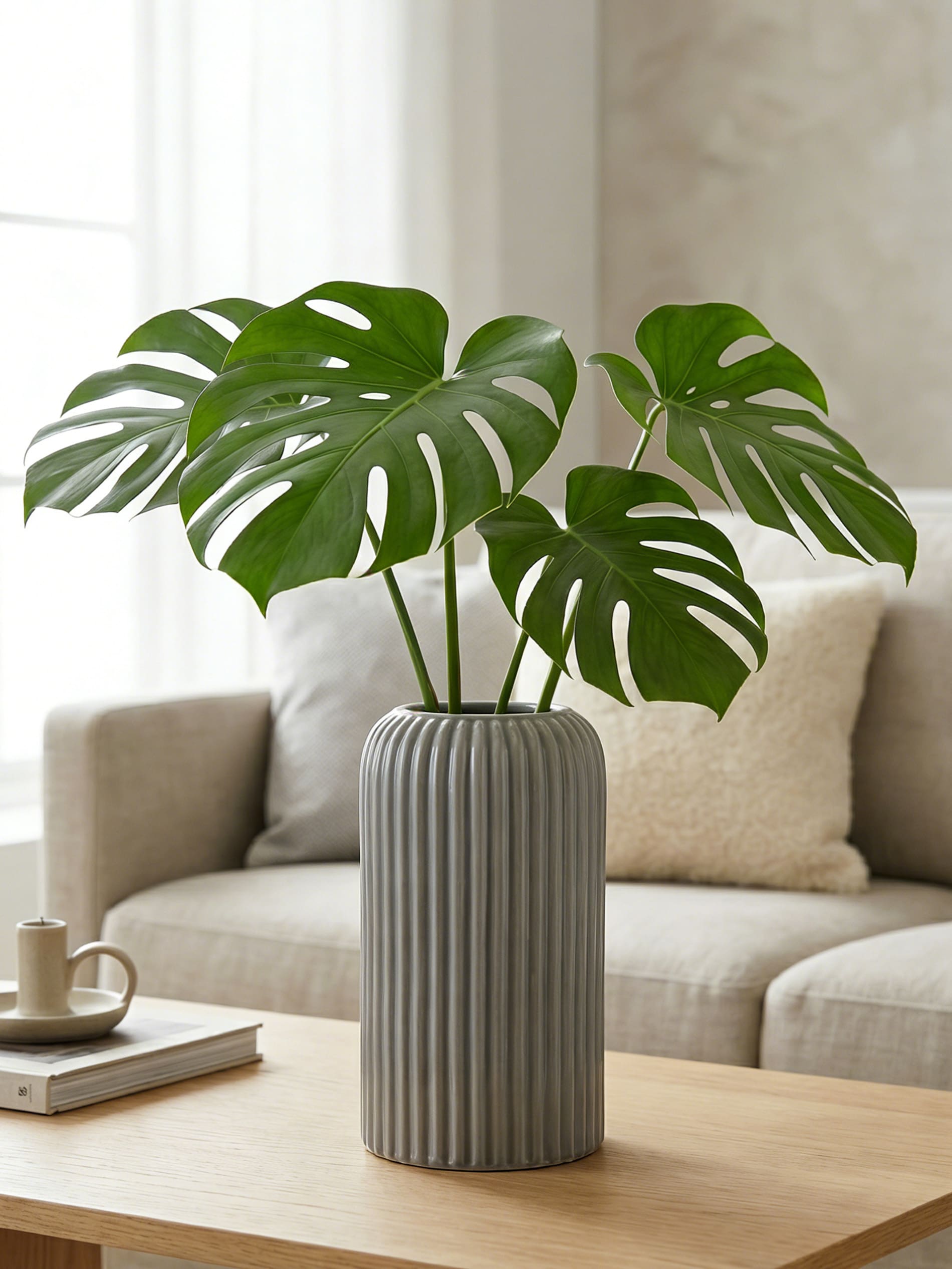 Ceramiczny wazon z ryflowaniem