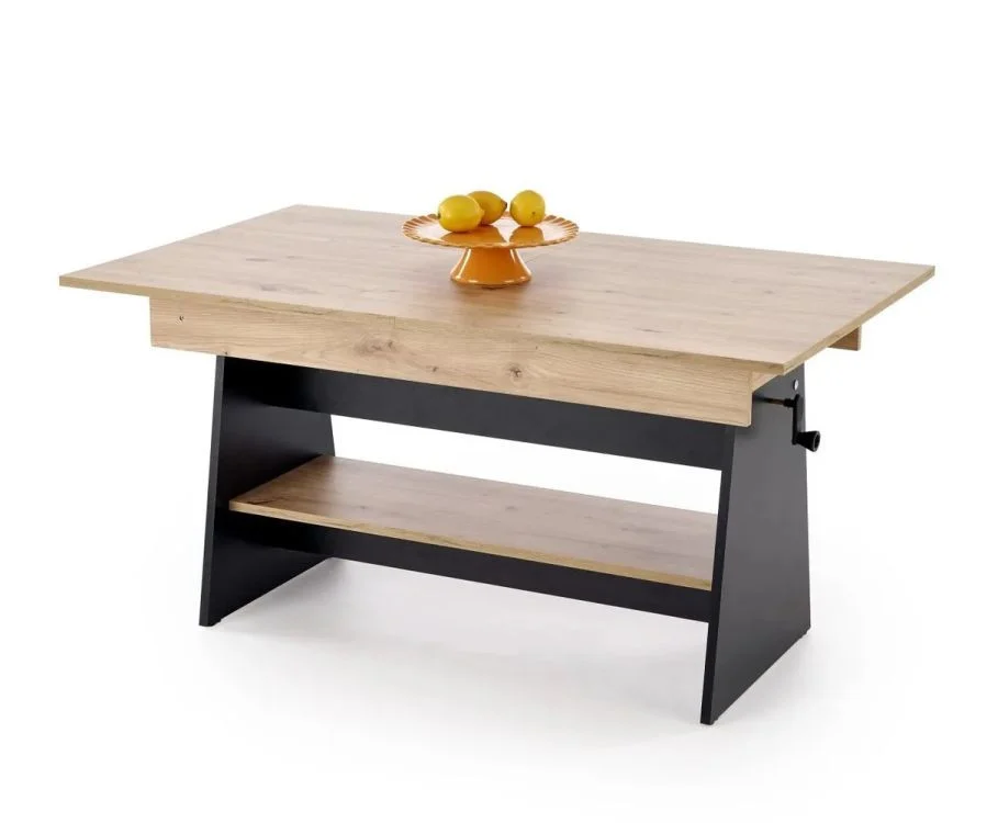 Ława rozkładana podnoszona ERIKA dąb artisan/czarny
