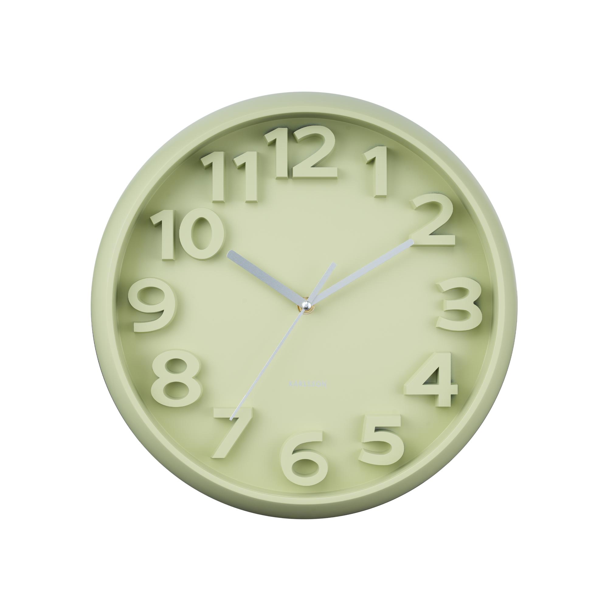 Karlsson wandklok Elevated Classic Numbers - groen - Ø33.5cm