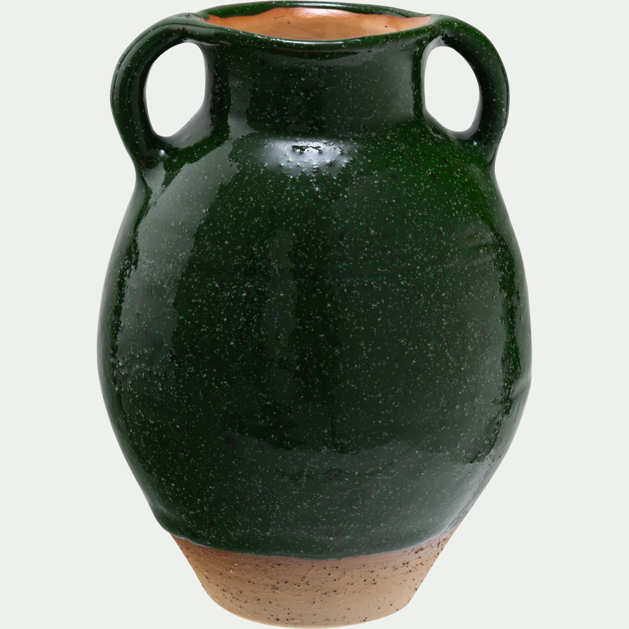 BRIERE - Vase amphore bicolore en grès H15,7cm - vert