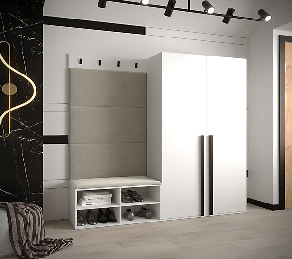 Ensemble de garde-robe Miro 5 184x184x42 (Blanc   Manila 02)
