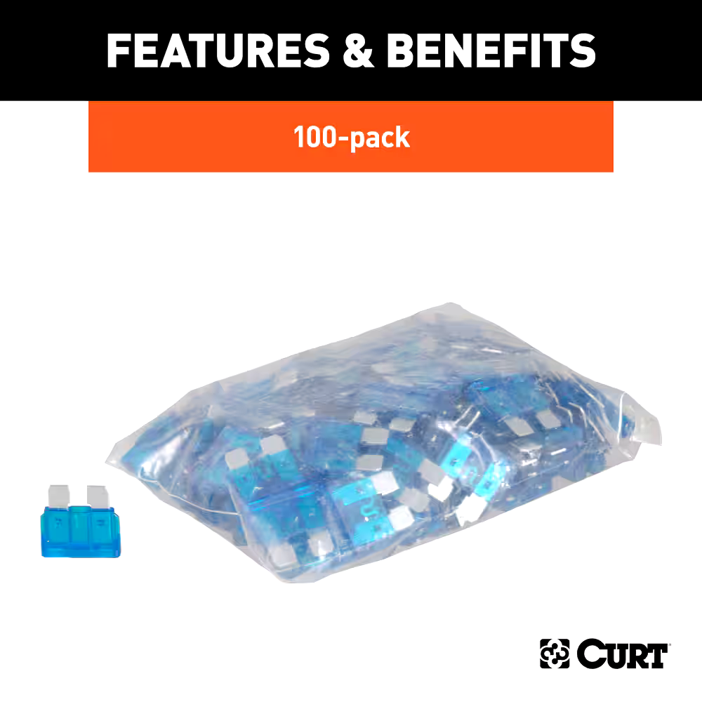 CURT 15-Amp Universal Fuses, 100-pk