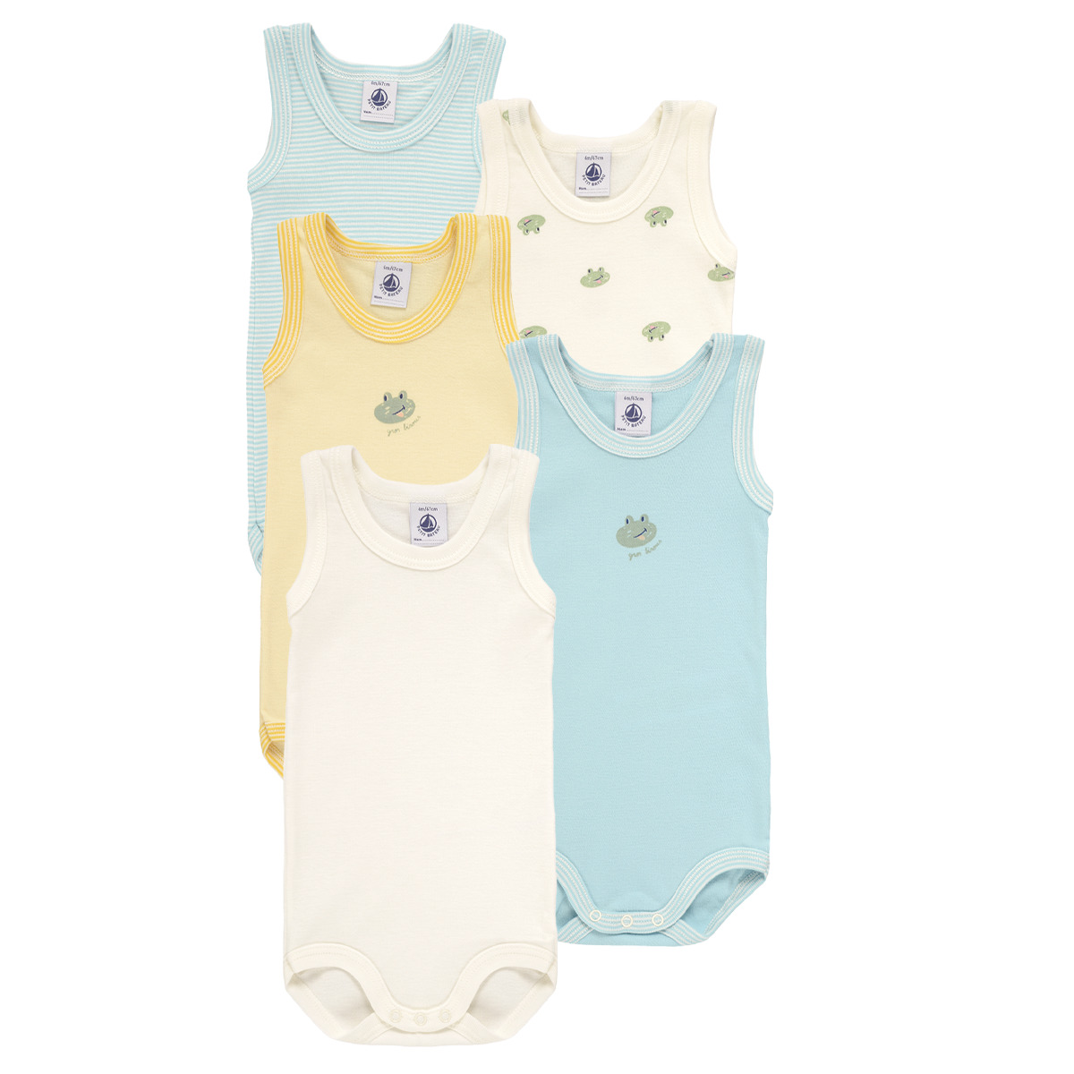 Petit Bateau - 5 BODIES SM - Multicolour